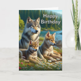 Happy Birthday Wolf Natuur Wenskaart Kaart
