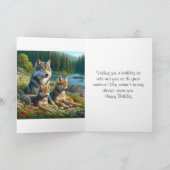 Happy Birthday Wolf Natuur Wenskaart Kaart (Binnen)