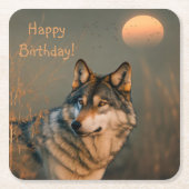Happy Birthday Wolf Onderzetters (Voorkant)