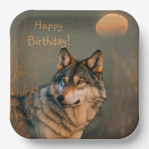 Happy Birthday Wolf Papieren Bordje