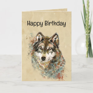 Happy Birthday Wolf, Wolves Poem Verse Kaart