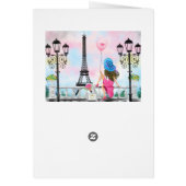 Happy Birthday Woman met roze hartballonliefde (Achterkant)