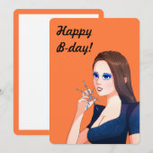 Happy Birthday Woman Retro Party Invitation Kaart (Voorkant / Achterkant)