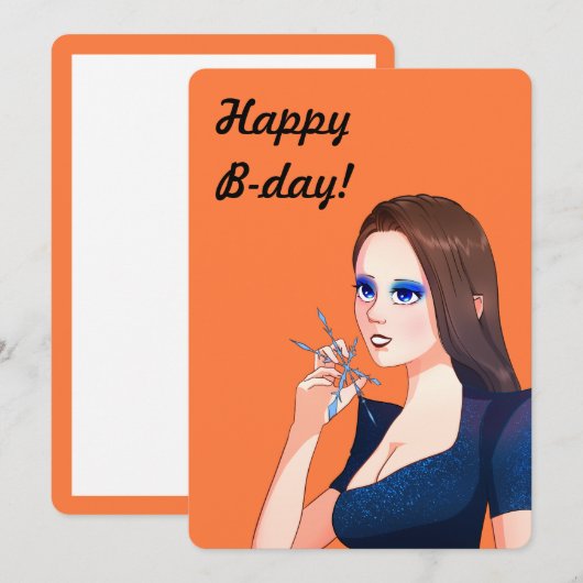 Happy Birthday Woman Retro Party Invitation Kaart (Voorkant / Achterkant)