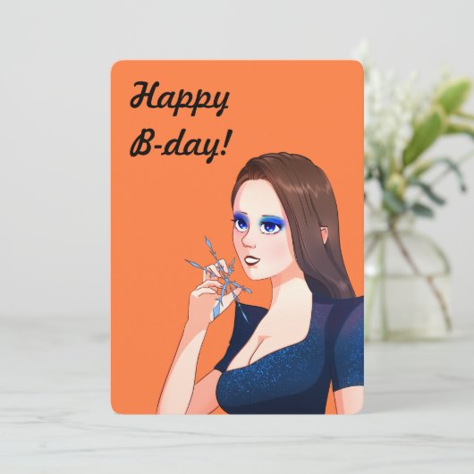 Happy Birthday Woman Retro Party Invitation Kaart (Staand voorkant)