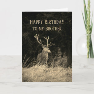 Happy Birthday Wonderful Brother Deer Stag Kaart