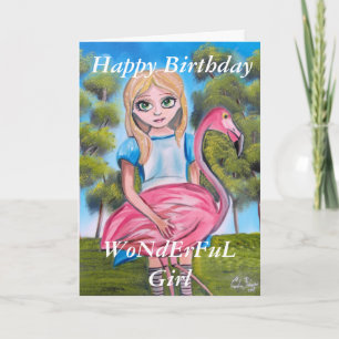 Happy Birthday, WoNdErFuL Girl Alice in wonderland Kaart