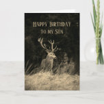 Happy Birthday Wonderful Son  Deer Stag Kaart<br><div class="desc">Happy Birthday Wonderful Son  Deer Stag dierkaart voor degene die van de jacht houdt of gewoon van wilde dieren houdt</div>