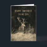 Happy Birthday Wonderful Son  Deer Stag Kaart<br><div class="desc">Happy Birthday Wonderful Son  Deer Stag dierkaart voor degene die van de jacht houdt of gewoon van wilde dieren houdt</div>