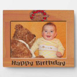 Happy Birthday Wood Lijst Voeg fotoplaque toe Fotoplaat