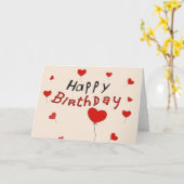 Happy Birthday Word Cloud Card Kaart (Gele Bloem)