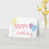 Happy Birthday Word Cloud Card Kaart (Gele Bloem)