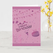 Happy Birthday Word Cloud Card Kaart (Gele Bloem)