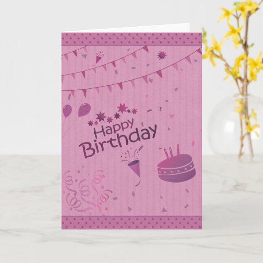 Happy Birthday Word Cloud Card Kaart (Gele Bloem)