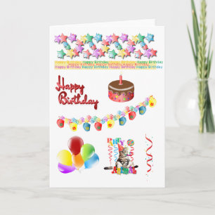 Happy Birthday Word Cloud Card Kaart