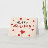 Happy Birthday Word Cloud Card Kaart (Voorkant)