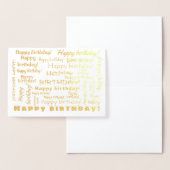 Happy Birthday Word Cloud Typography Gold Folie Kaarten (Display)