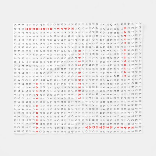 Happy Birthday Word Search Puzzle Fleece Deken (Voorkant (Horizontaal))
