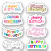 Happy Birthday Words Stickers (Voorkant)