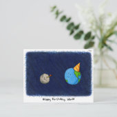 "Happy Birthday, World" (donker) - Rosh Hashanah Feestdagenkaart (Staand voorkant)