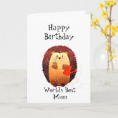 Happy Birthday World's grootste mama Hedgeschatte  Kaart (Gele Bloem)