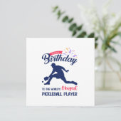 Happy Birthday World's Okayest Pickleball speler Kaart (Staand voorkant)