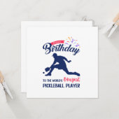 Happy Birthday World's Okayest Pickleball speler Kaart (Voorkant / Achterkant in situ)