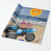 Happy Birthday Wrapping Paper African Boy Beach Cadeaupapier (Uitgerold)