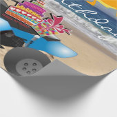 Happy Birthday Wrapping Paper African Boy Beach Cadeaupapier (Hoek)