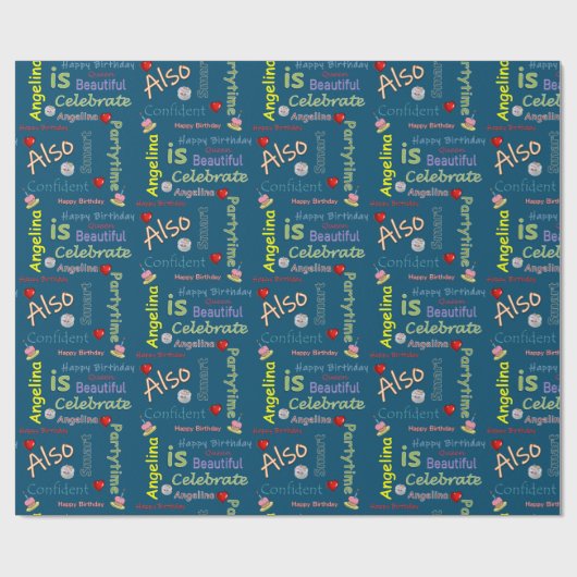 Happy Birthday Wrapping Paper Angelina Cadeaupapier (Vlak)