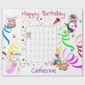 Happy Birthday Wrapping Paper, augustus 2022 Cadeaupapier (Vlak)