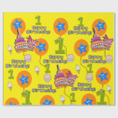 Happy Birthday Wrapping Paper Balloons #1 Cadeaupapier (Vlak)