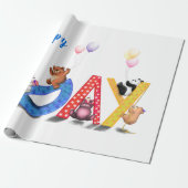 Happy Birthday Wrapping Paper Beren Party Baby Cadeaupapier (Uitgerold)