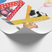 Happy Birthday Wrapping Paper Beren Party Baby Cadeaupapier (Hoek)