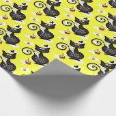 Happy Birthday Wrapping Paper Black Cat Cadeaupapier (Hoek)
