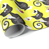 Happy Birthday Wrapping Paper Black Cat Cadeaupapier (Rol Hoek)