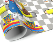 Happy Birthday Wrapping Paper Boy Trains Cupcakes Cadeaupapier (Rol Hoek)