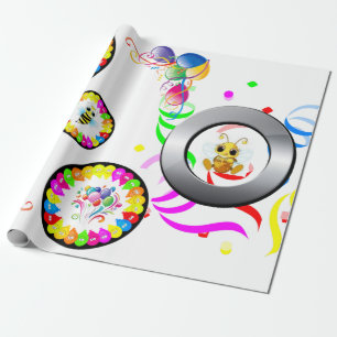 Happy Birthday Wrapping Paper Bumblebee Cadeaupapier