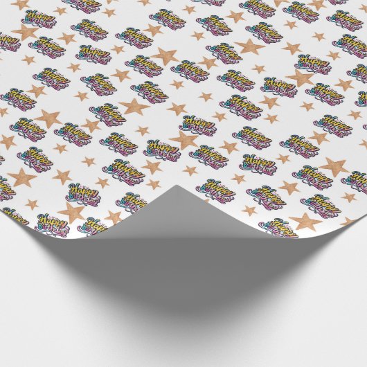 Happy Birthday wrapping paper Cadeaupapier (Hoek)