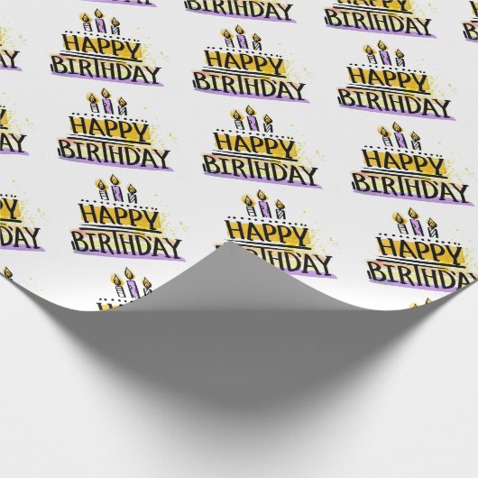 Happy Birthday Wrapping Paper Cadeaupapier (Hoek)