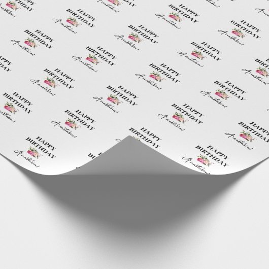 Happy Birthday Wrapping Paper Cadeaupapier (Hoek)