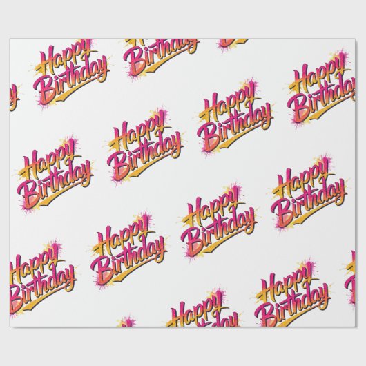 Happy Birthday Wrapping Paper Cadeaupapier (Vlak)
