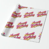 Happy Birthday Wrapping Paper Cadeaupapier (Uitgerold)
