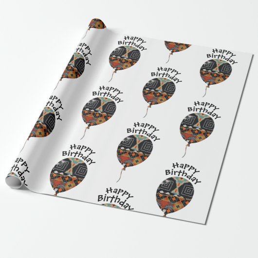 Happy Birthday Wrapping Paper Cadeaupapier (Uitgerold)