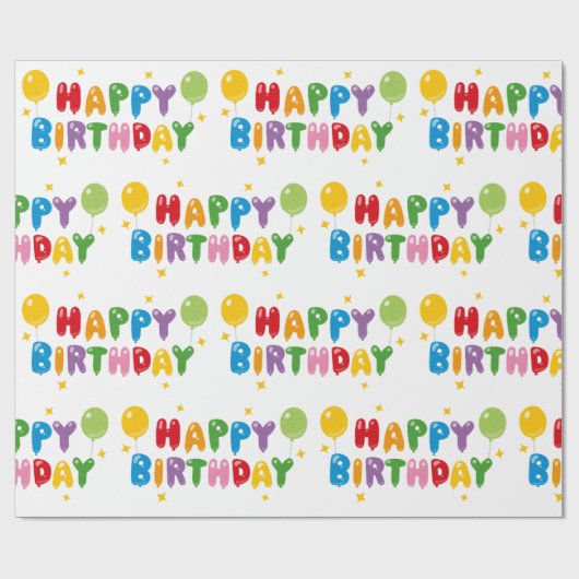 Happy Birthday Wrapping Paper Cadeaupapier (Vlak)