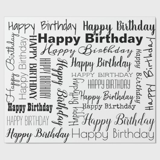 Happy Birthday Wrapping Paper Cadeaupapier (Vlak)