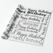 Happy Birthday Wrapping Paper Cadeaupapier (Uitgerold)