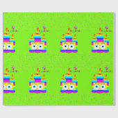 Happy Birthday Wrapping Paper Candles Confetti Cadeaupapier (Vlak)