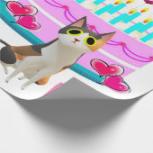 Happy Birthday Wrapping Paper Cat Lady Birthday Cadeaupapier (Hoek)