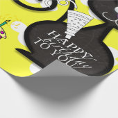 Happy Birthday Wrapping Paper Cat Lady Birthday Cadeaupapier (Hoek)